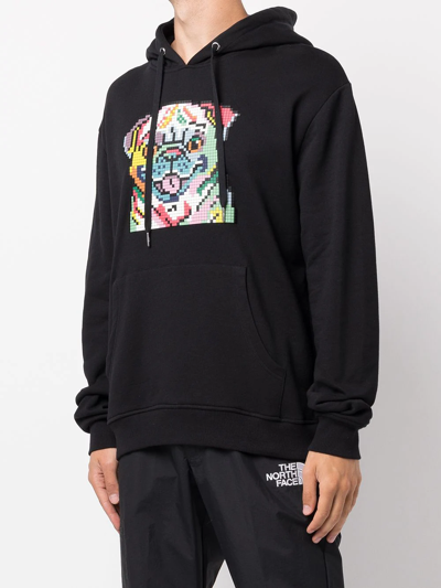 Shop Mostly Heard Rarely Seen 8-bit Rainbow Pug Pullover Hoodie In Black