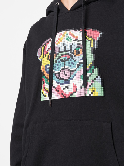 Shop Mostly Heard Rarely Seen 8-bit Rainbow Pug Pullover Hoodie In Black
