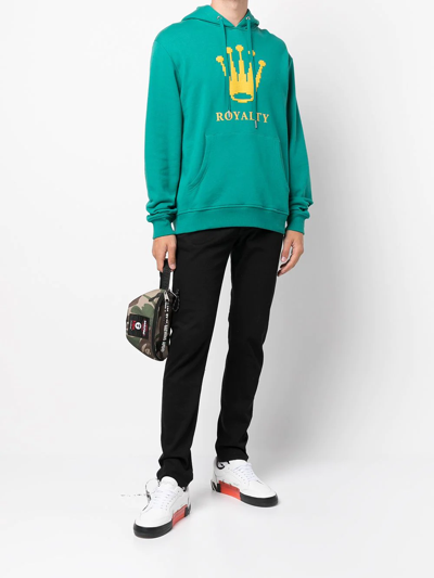 Shop Mostly Heard Rarely Seen 8-bit Crown Graphic-print Pullover Hoodie In Green