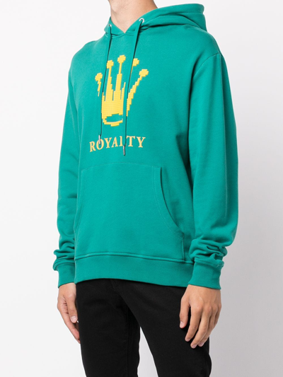 Shop Mostly Heard Rarely Seen 8-bit Crown Graphic-print Pullover Hoodie In Green