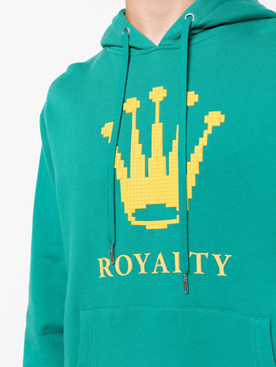 Shop Mostly Heard Rarely Seen 8-bit Crown Graphic-print Pullover Hoodie In Green