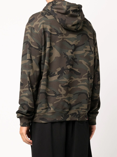 Mostly Heard Rarely Seen 8-bit Shark Mouth Camouflage Hoodie In Green