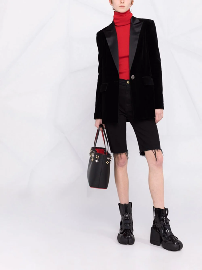Shop Philipp Plein Crystal-embellished Velvet Blazer In Black