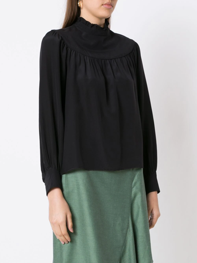 Shop Isolda Ronnie High Neck Blouse In Black