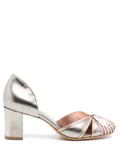 Shop Sarah Chofakian Scarpin Metallic-finish Pumps