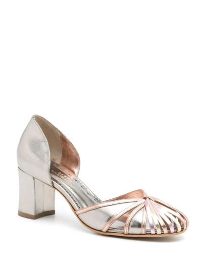 Shop Sarah Chofakian Scarpin Metallic-finish Pumps