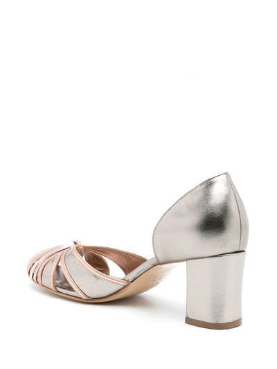 Sarah Chofakian Scarpin Metallic-finish Pumps In Metallic