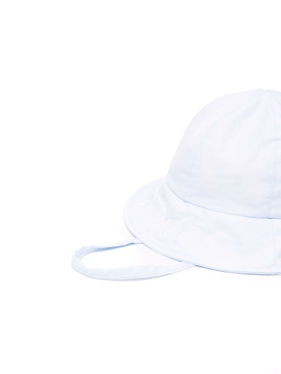 Shop Monnalisa Logo Embroidered Bucket Hat In Blue