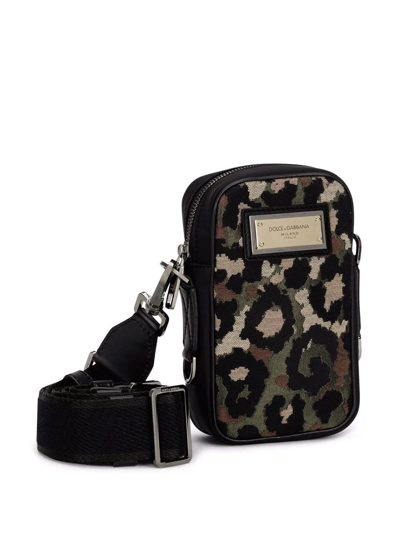 Dolce & Gabbana Camouflage Shoulder Bag In Black