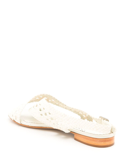 Sarah Chofakian Isolde Flat Sandals In White