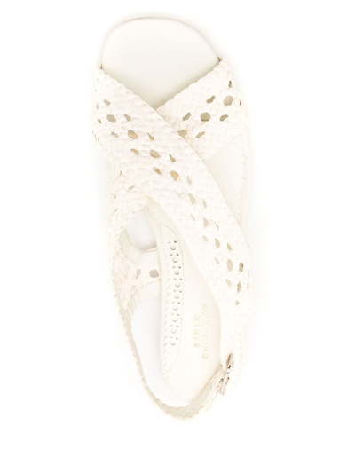 Sarah Chofakian Isolde Flat Sandals In White