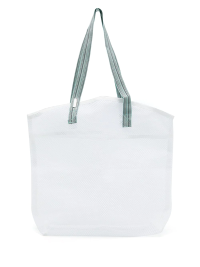 Shop Sarah Chofakian Tela Mesh Tote Bag In White