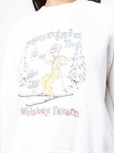 Shop Re/done Whiskey Tavern Jersey Sweatshirt In White