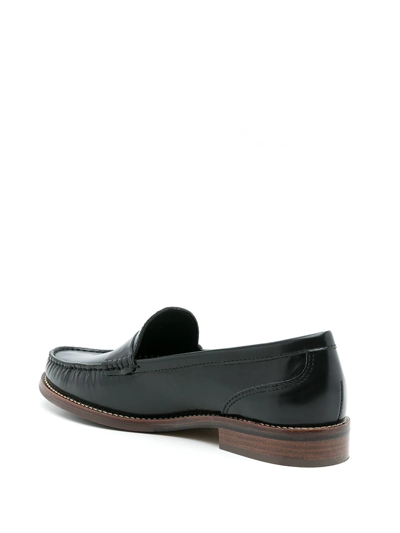 Shop Sarah Chofakian Brighton Leather Loafers In Black