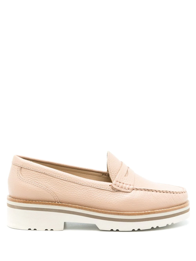Shop Sarah Chofakian Verona Leather Loafers In Neutrals