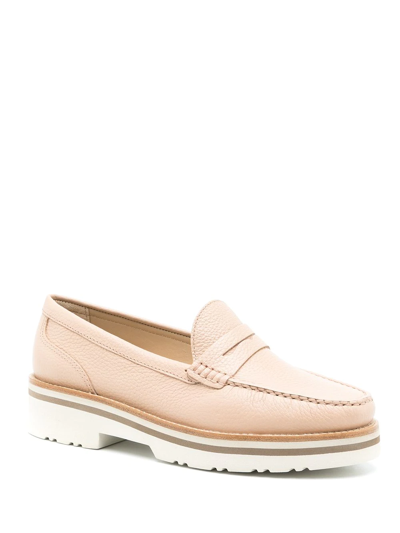 Shop Sarah Chofakian Verona Leather Loafers In Neutrals