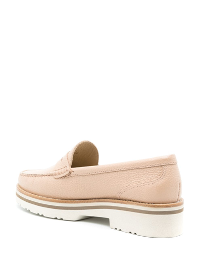 Shop Sarah Chofakian Verona Leather Loafers In Neutrals