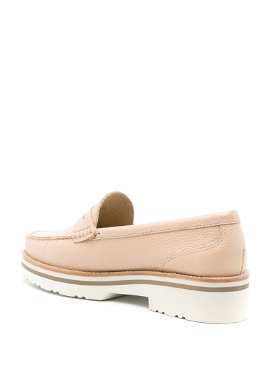 Sarah Chofakian Verona Leather Loafers In Neutrals
