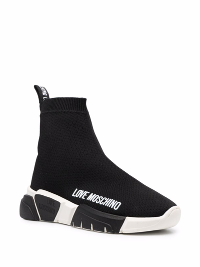 Love Moschino Womens Sock Trainers In Black | ModeSens