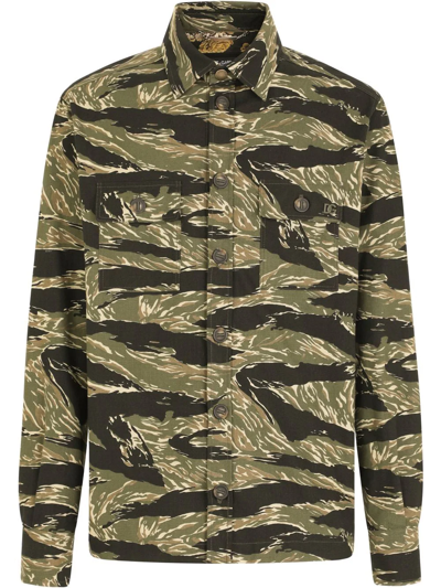 Shop Dolce & Gabbana Camouflage-print Shirt In Green
