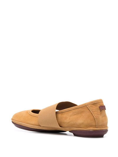 Shop Camper Nina Suede Ballerina Shoes In Brown