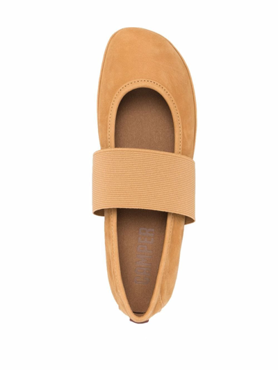 Shop Camper Nina Suede Ballerina Shoes In Brown