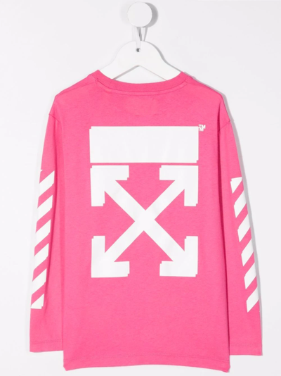 Shop Off-white Chest Logo-print Sweatshirt In Pink