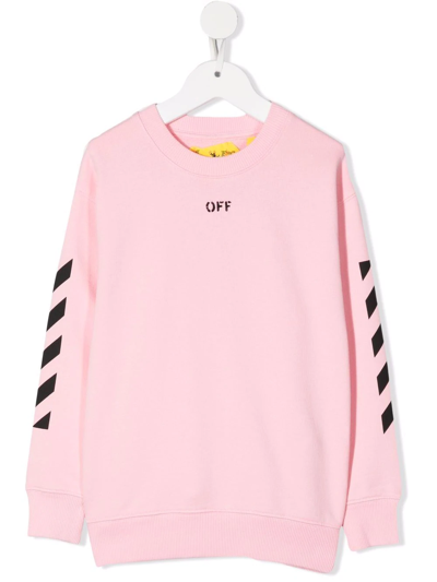 Shop Off-white Logo-print Sweatshirt In Pink