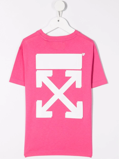 Shop Off-white Chest Logo-print T-shirt In Pink