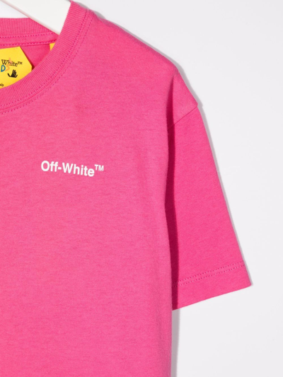 Shop Off-white Chest Logo-print T-shirt In Pink