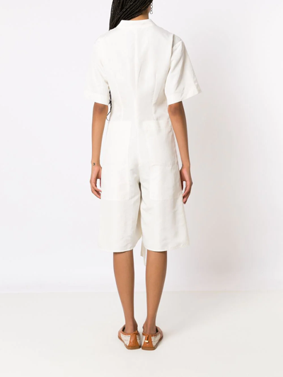 Shop Alcaçuz Anturio Belted Jumpsuit In Neutrals