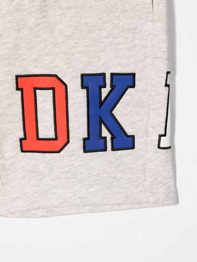 Shop Dkny Logo-print Track Shorts In Grey