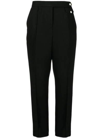 Shop Tory Burch Twill Crepe Trousers In Black