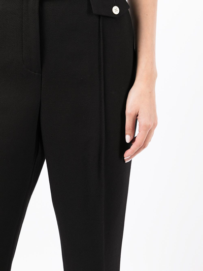 Shop Tory Burch Twill Crepe Trousers In Black