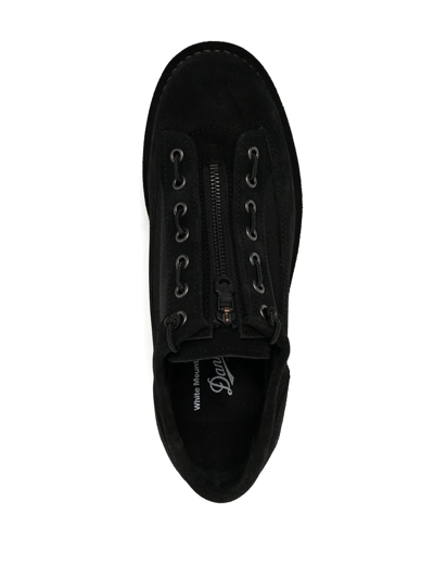 Shop White Mountaineering Zip-front Low-top Sneakers In Black