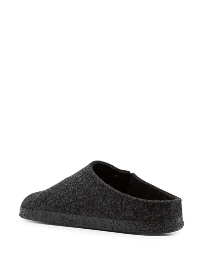 Birkenstock Zermatt Standard Wool Felt Unisex Clogs In Black