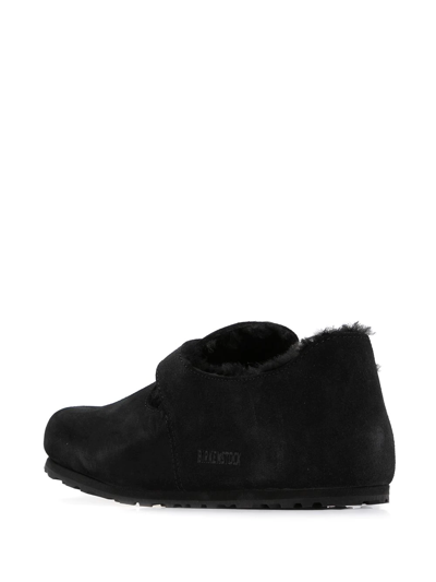 Birkenstock London Shearling-trimmed Slippers In Black