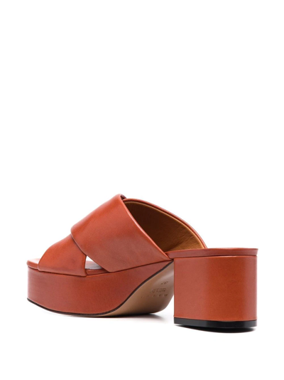 Shop Marni 65mm Crossover-strap Sandals In Brown