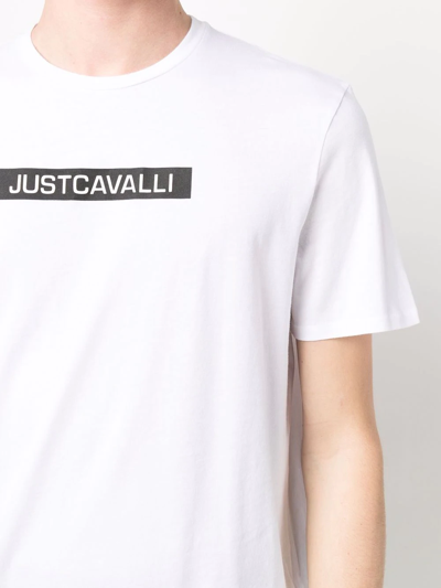 Shop Just Cavalli Logo-print Cotton T-shirt In White