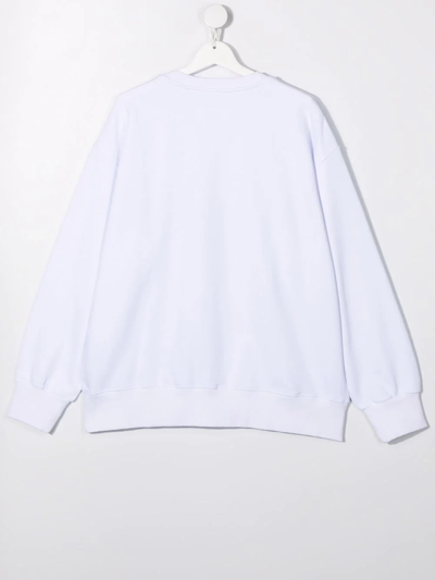 Shop Mm6 Maison Margiela Teen Logo Print Sweatshirt In White