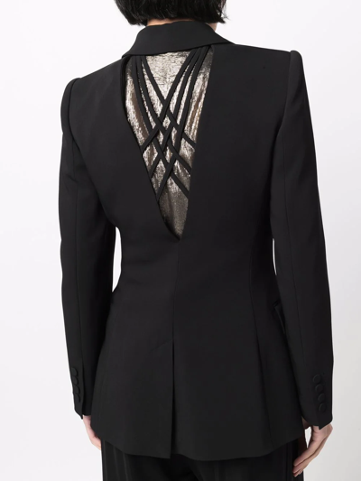 Shop Alberta Ferretti Cut-out Single-breasted Blazer In Black