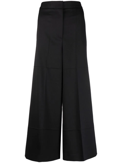 Shop Mm6 Maison Margiela High-waisted Wide Leg Trousers In Black