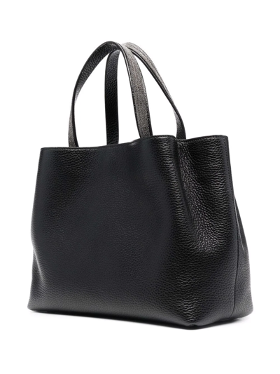 Shop Fabiana Filippi Ball-chain Detail Tote Bag In Black