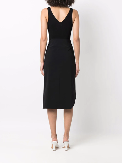 Shop Nina Ricci Asymmetric Zip Midi Skirt In Black