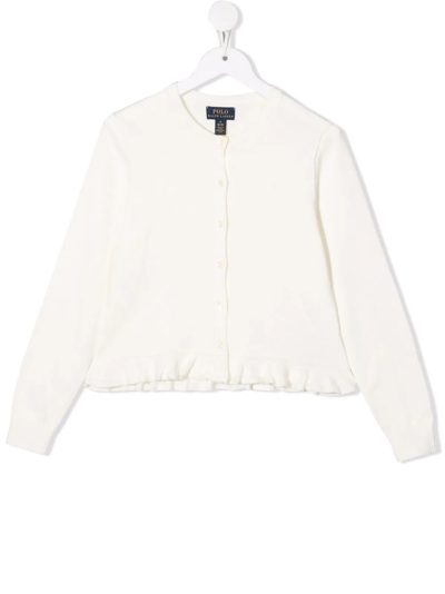 Shop Ralph Lauren Woven Peplum Hem Jacket In White