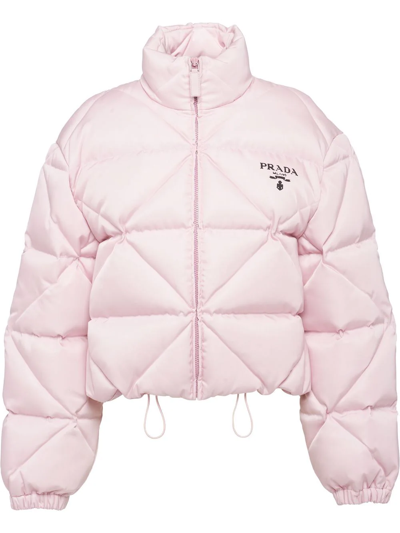 Shop Prada Re-nylon Gabardine Quilted Jacket In Pink