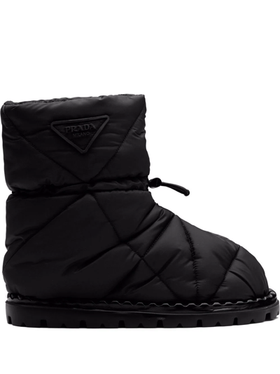 Shop Prada Blow Padded Ankle Boots In Black