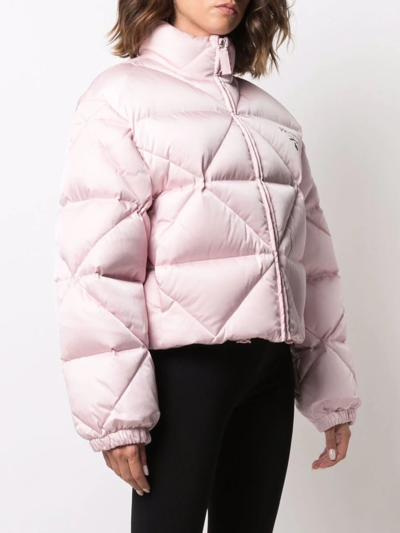 Shop Prada Re-nylon Gabardine Quilted Jacket In Pink