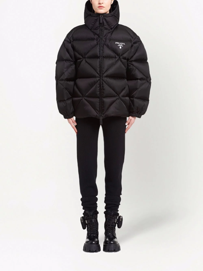 Shop Prada Re-nylon Gabardine Down Jacket In Black