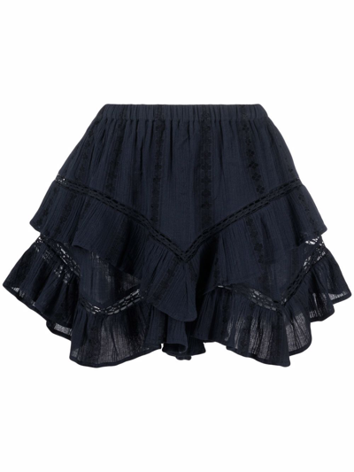 Shop Isabel Marant Étoile Jocadia Ruffled Shorts In Black